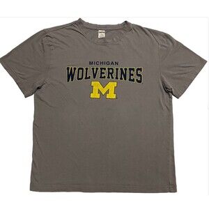 Michigan Wolverines Football T Shirt Gray NCAA College Team Logo Fan Gear Mens M